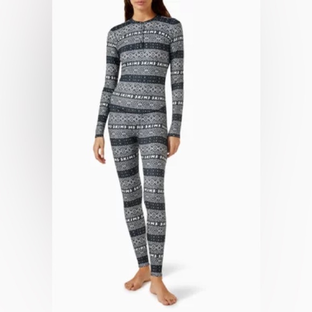Skims
Women's Gray Plush Pointelle Henley